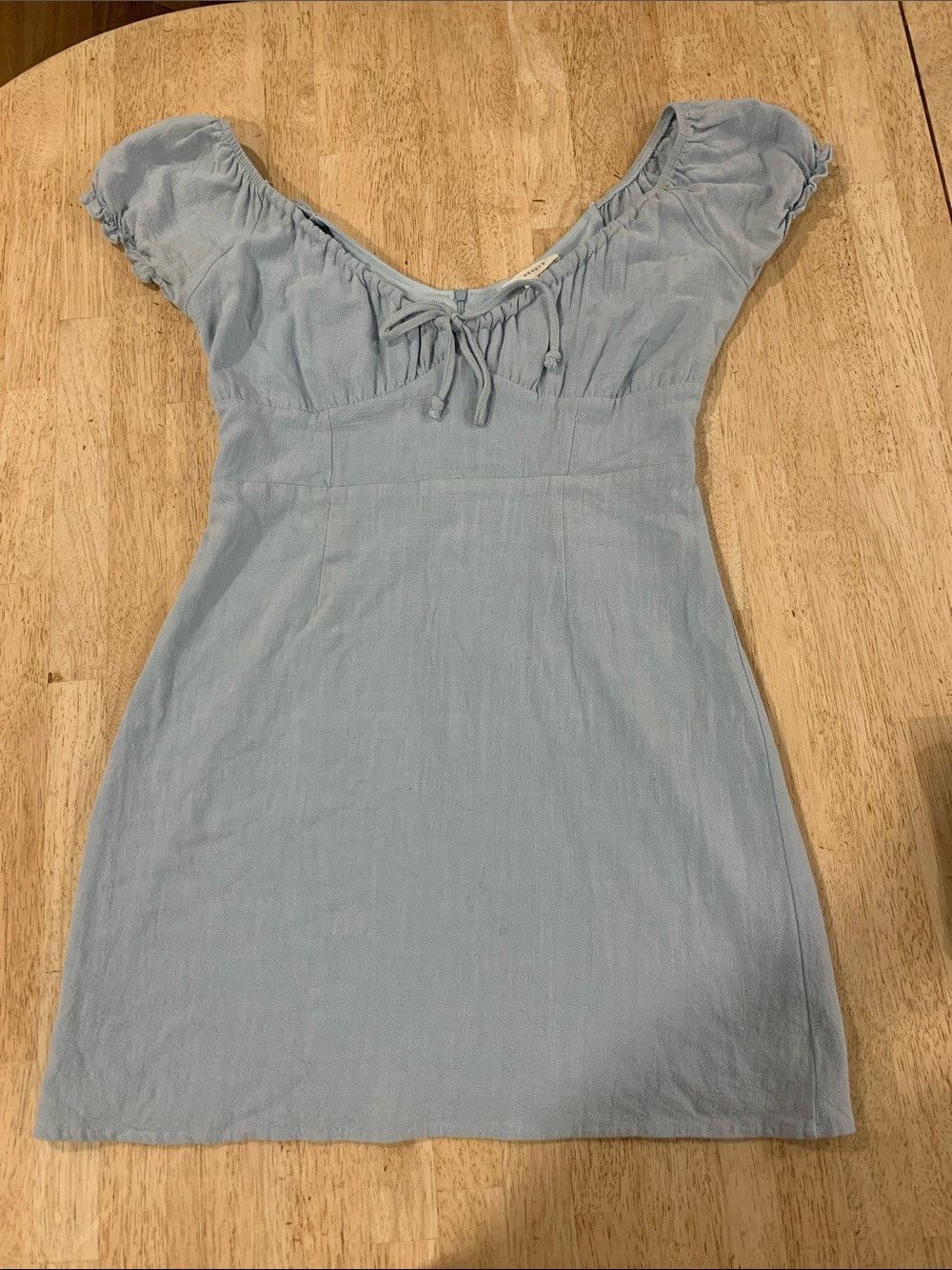 La Hearts Light Blue Short Sleeve Empire Waist Dress